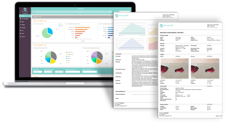 Wound measurement data sharing